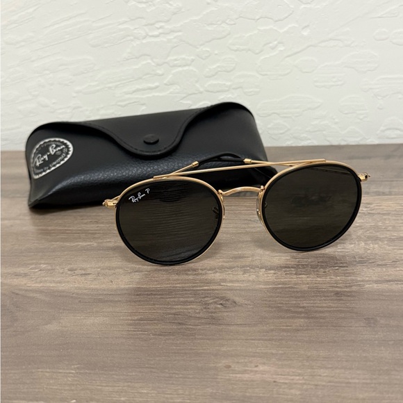 Ray-Ban RB-3647 Round Double Bridge Polarized Sunglasses